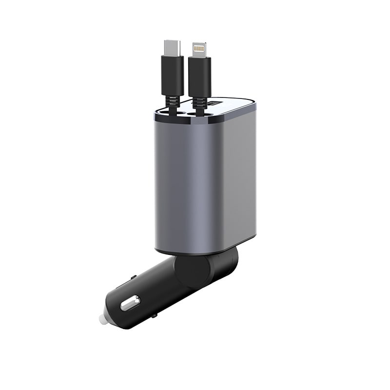 Automatic Retractable Car Charger Smart Battery Management and Dual USB Type-C Cables - Image 18