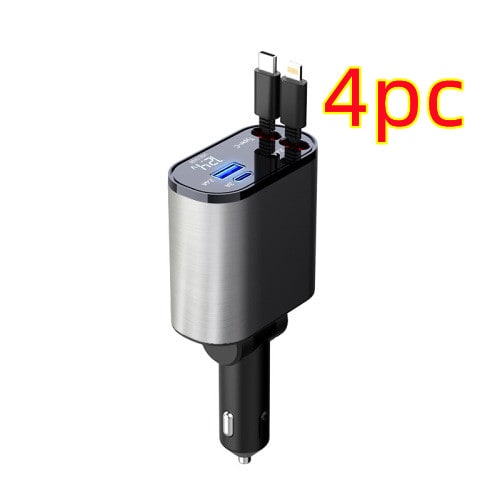 Automatic Retractable Car Charger Smart Battery Management and Dual USB Type-C Cables - Image 20