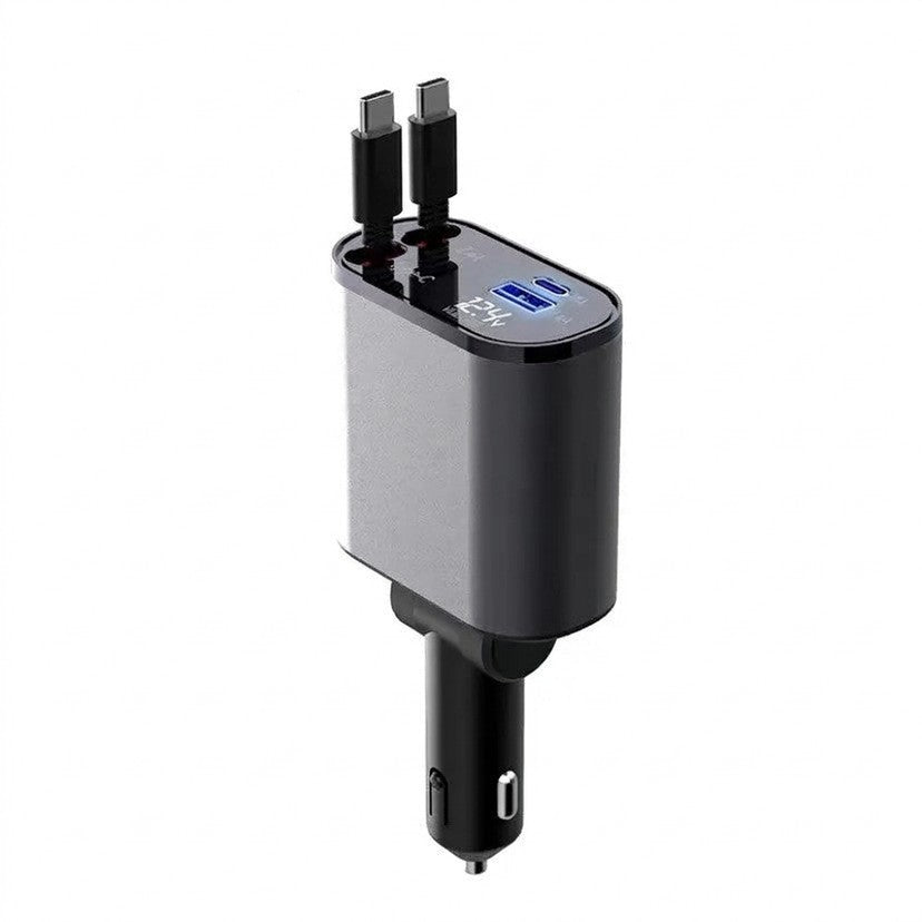Automatic Retractable Car Charger Smart Battery Management and Dual USB Type-C Cables - Image 27