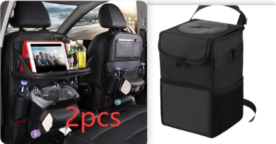Back Facing Car Seat Organizer with Fold-Down Tray Table and Multiple Storage Pockets - Image 19