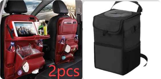 Back Facing Car Seat Organizer with Fold-Down Tray Table and Multiple Storage Pockets - Image 2