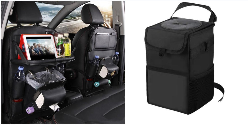 Back Facing Car Seat Organizer with Fold-Down Tray Table and Multiple Storage Pockets - Image 22