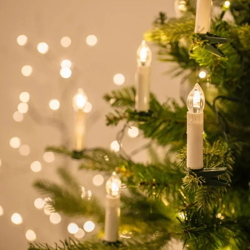 Battery Operated Candles with Clips for Christmas Trees Flickering LED Cordless Lights - Image 2