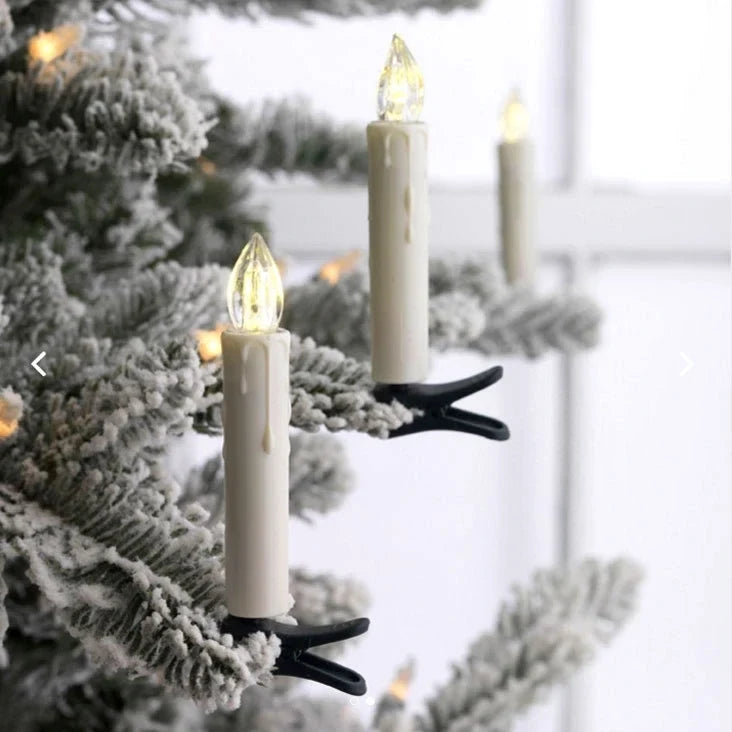 Battery Operated Candles with Clips for Christmas Trees Flickering LED Cordless Lights - Image 3