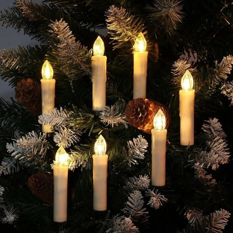 Battery Operated Candles with Clips for Christmas Trees Flickering LED Cordless Lights - Image 5