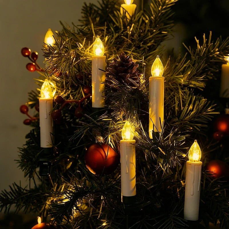 Battery Operated Candles with Clips for Christmas Trees Flickering LED Cordless Lights - Image 6