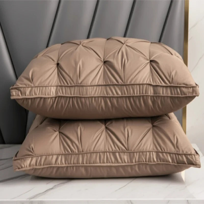 Bed Pillow with Goose Down Fill Quilted Gusseted Design and Piped Edge Trim - Image 5