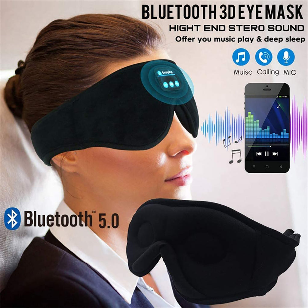 Bluetooth Sleep Mask with Weighted Padding and Built-In Headphones for Blackout Rest Silk - Image 5