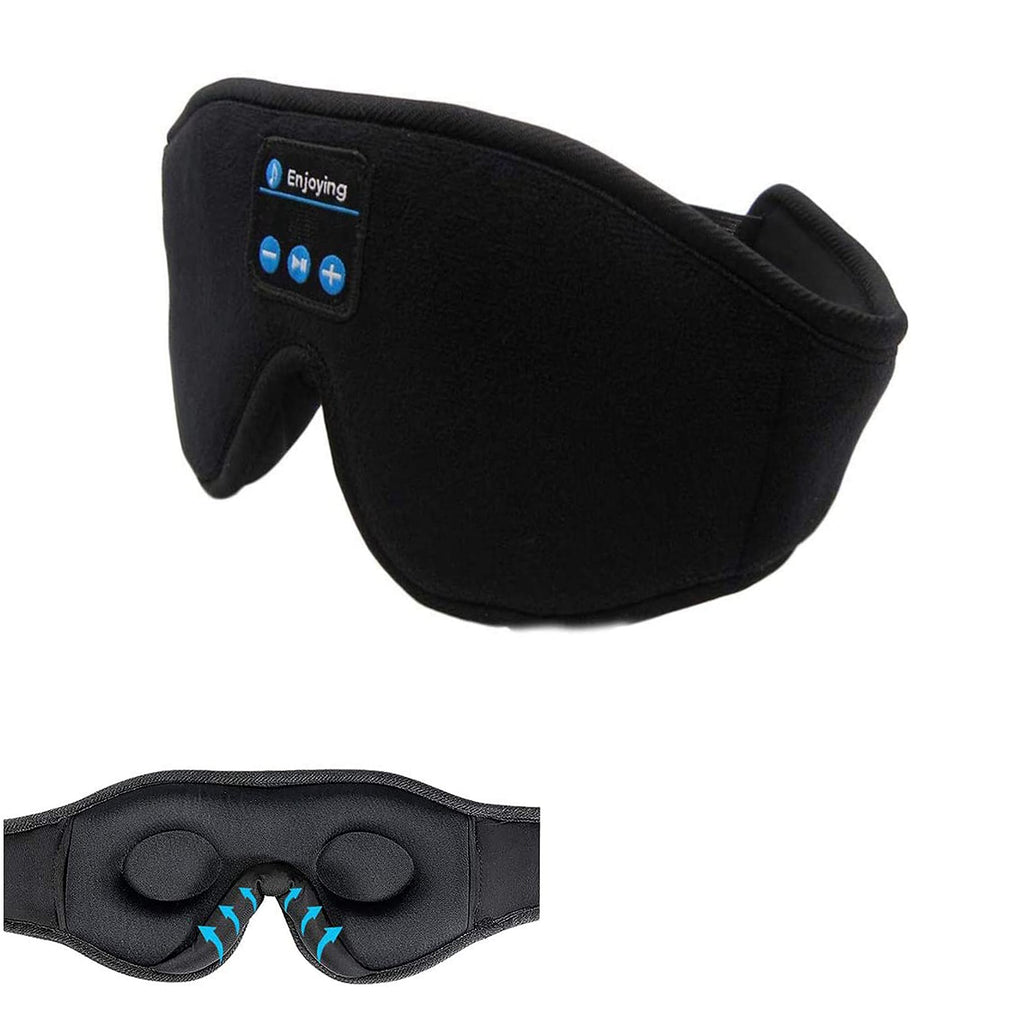 Bluetooth Sleep Mask with Weighted Padding and Built-In Headphones for Blackout Rest Silk - Image 7