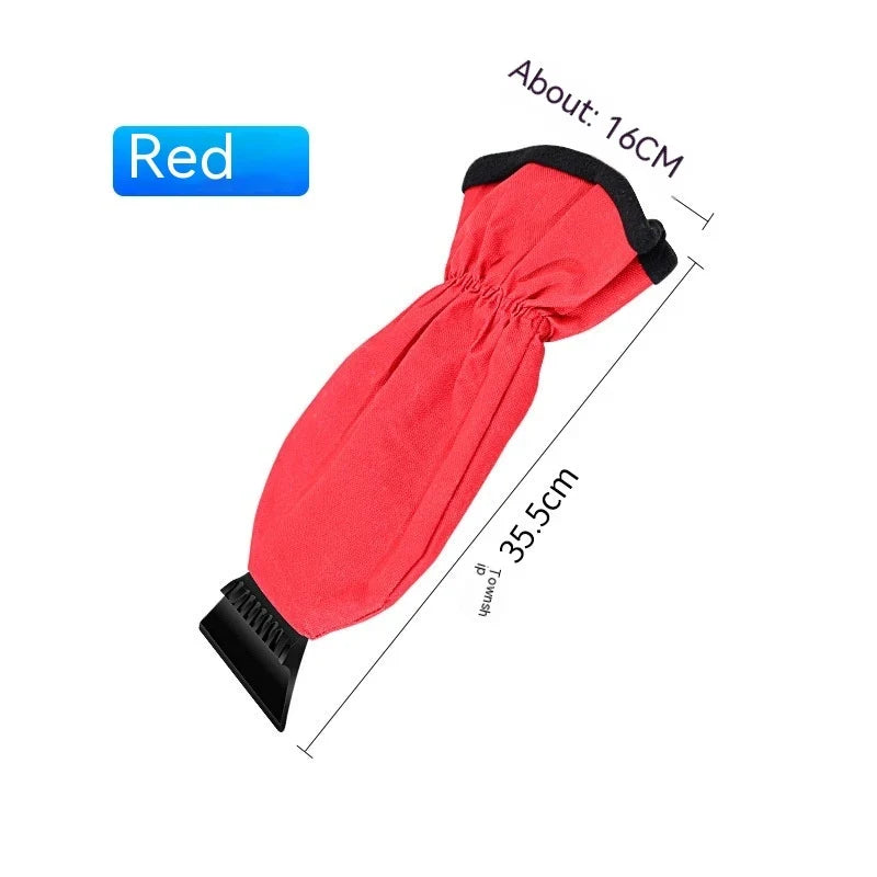 Car Ice Scraper Mitt with Fleece Lining and Elastic Wrist Band for Windshield - Image 3