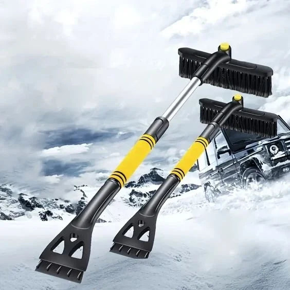 Car Snow Ice Scraper and Brush with Rotating Head and Telescoping Handle - Image 2