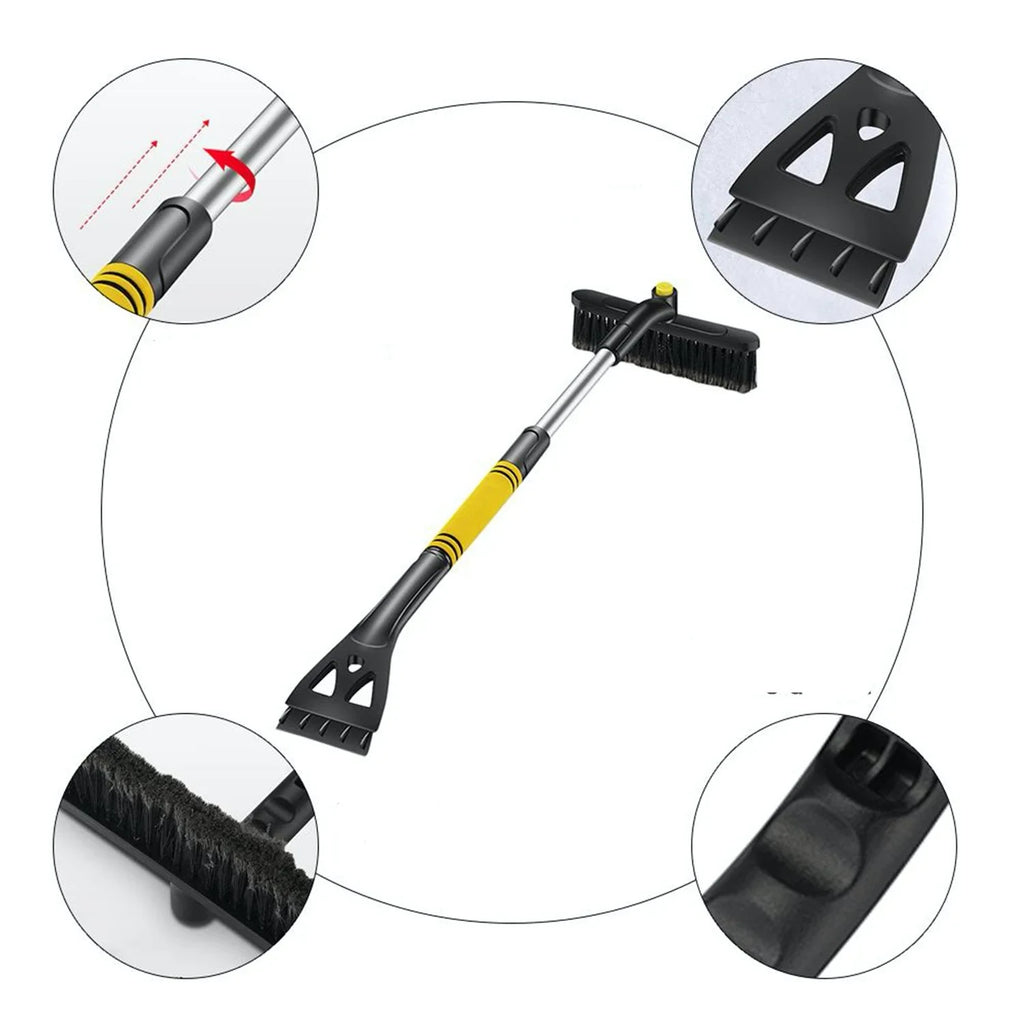 Car Snow Ice Scraper and Brush with Rotating Head and Telescoping Handle - Image 6