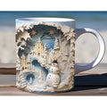 Ceramic Coffee Mug with 3D Christmas Snowman Design and Holiday Winter Graphics - Image 7