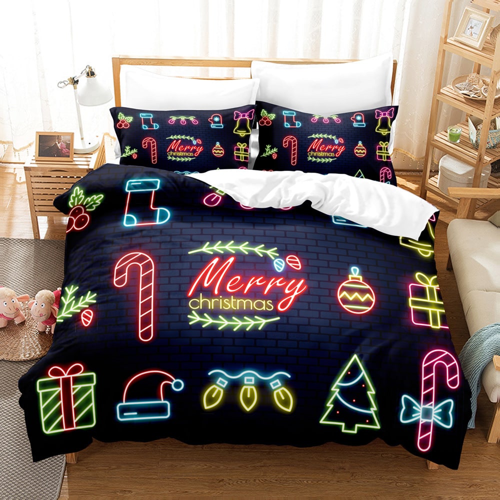 Christmas Digital Printed Duvet Cover Set with Pillowcases and Festive Holiday Bedding - Image 5