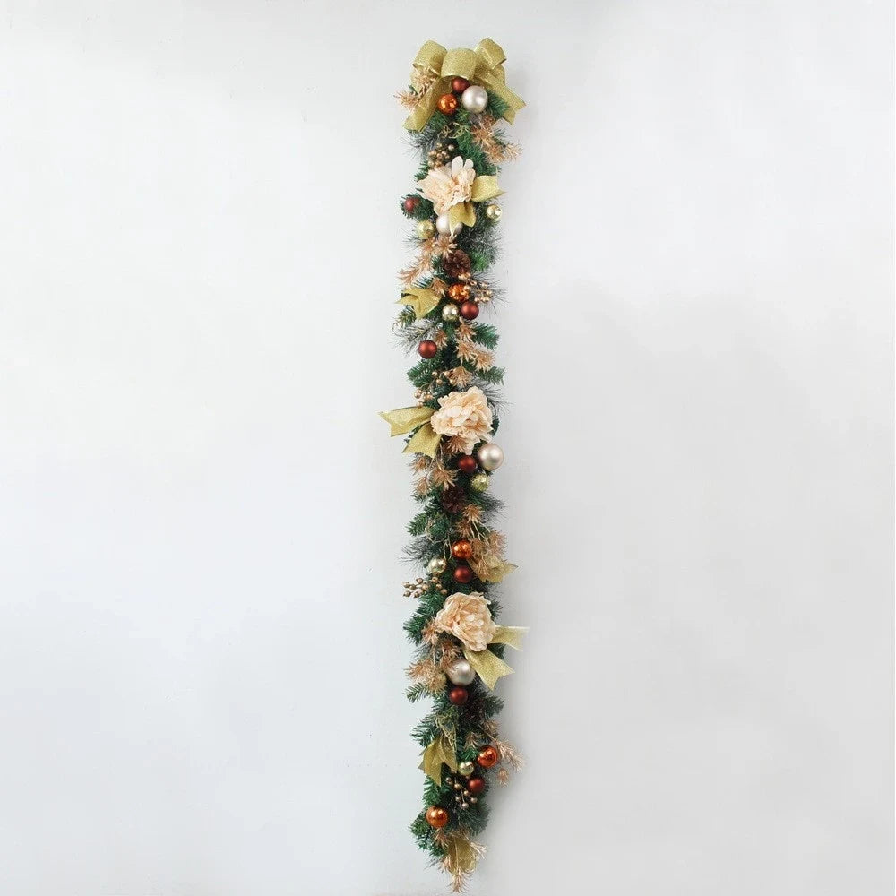 Christmas Garland for Mantle with Ornaments Roses and Pinecones - Image 13