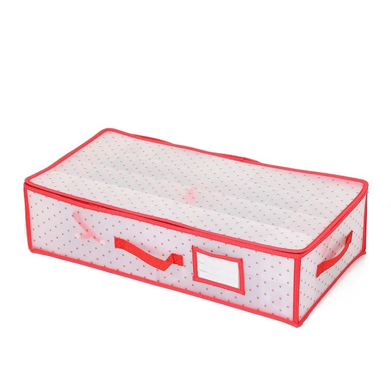 Christmas Ornament Storage Container with Grid Dividers and Zippered Lid - Image 10