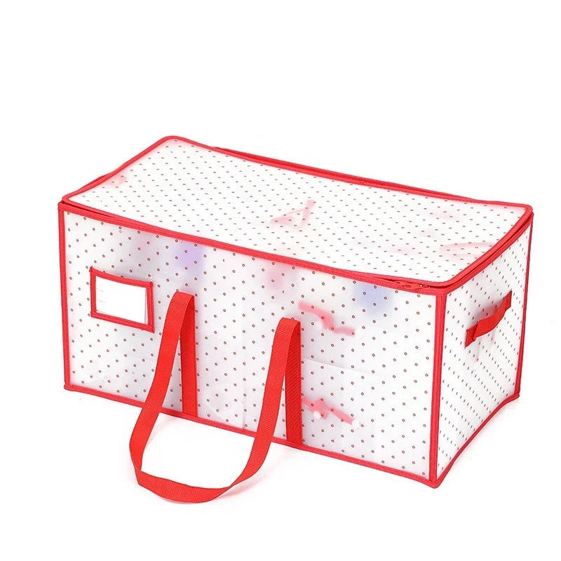 Christmas Ornament Storage Container with Grid Dividers and Zippered Lid - Image 11
