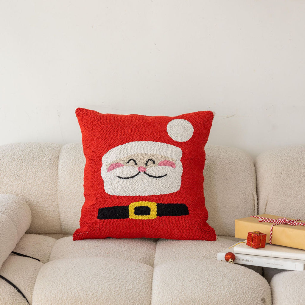 Christmas Pillow Cover Decorative Square Throw with Festive Embroidered Design - Image 1