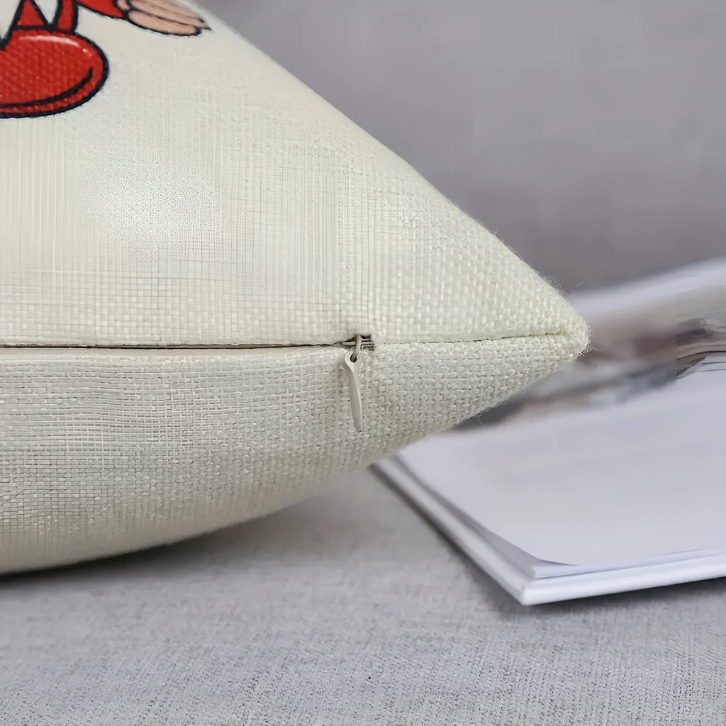 Christmas Pillow Covers Set of 4 Square Throw with Hidden Zipper and Festive Gnome Print - Image 6