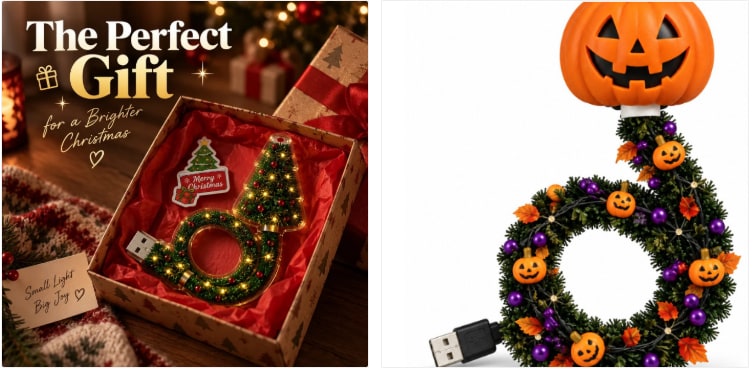 Christmas Projector Light with USB Flexible Neck and Colorful Holiday Patterns - Image 6