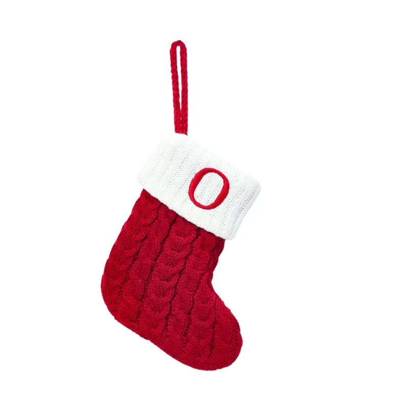 Christmas Stocking Stuffers with Cable Knit Embroidered Initial and Mini Size - Image 17