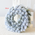 Christmas Wreath with Flocked Pine Needles and Snowflake Design for Front Door - Image 6