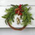 Christmas Wreath with Golden Bells Pinecones and Artificial Evergreen - Image 7