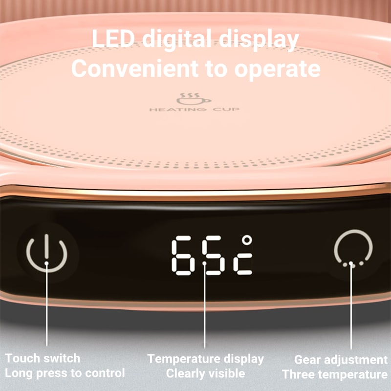 Coffee Mug Warmer and Cup with Digital Temperature Display and Heating Plate for Desk - Image 1