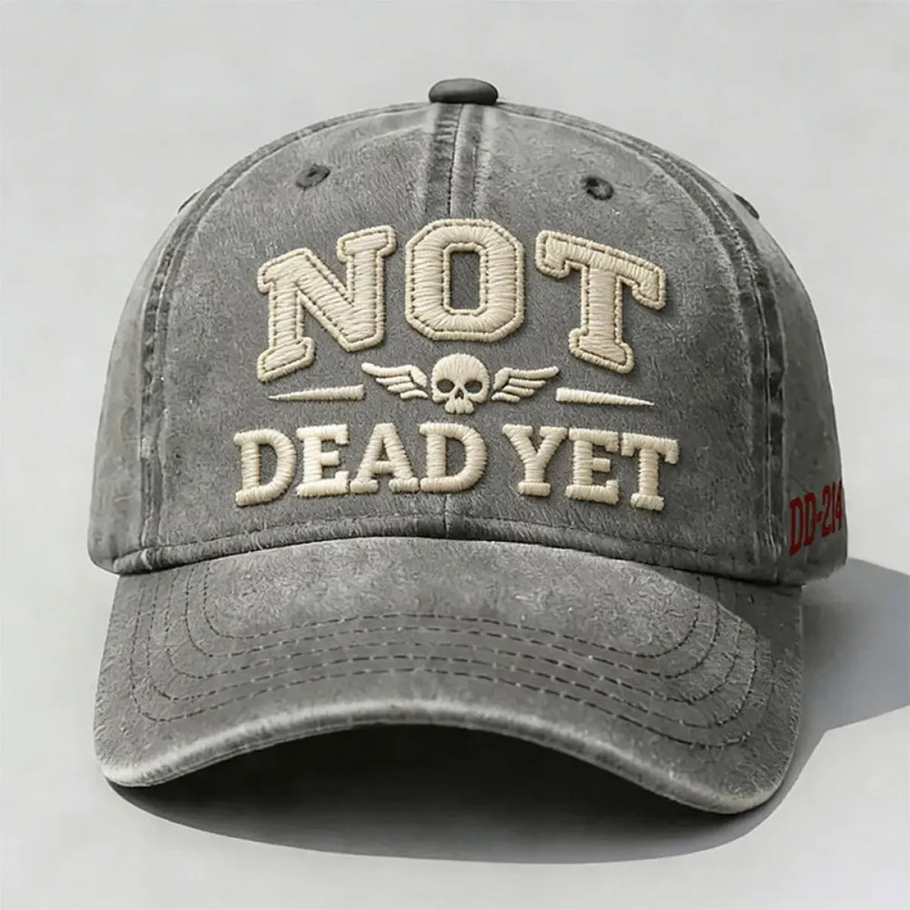 Distressed Washed Cotton Baseball Cap with Embroidered Graphic and Adjustable Strap - Image 7