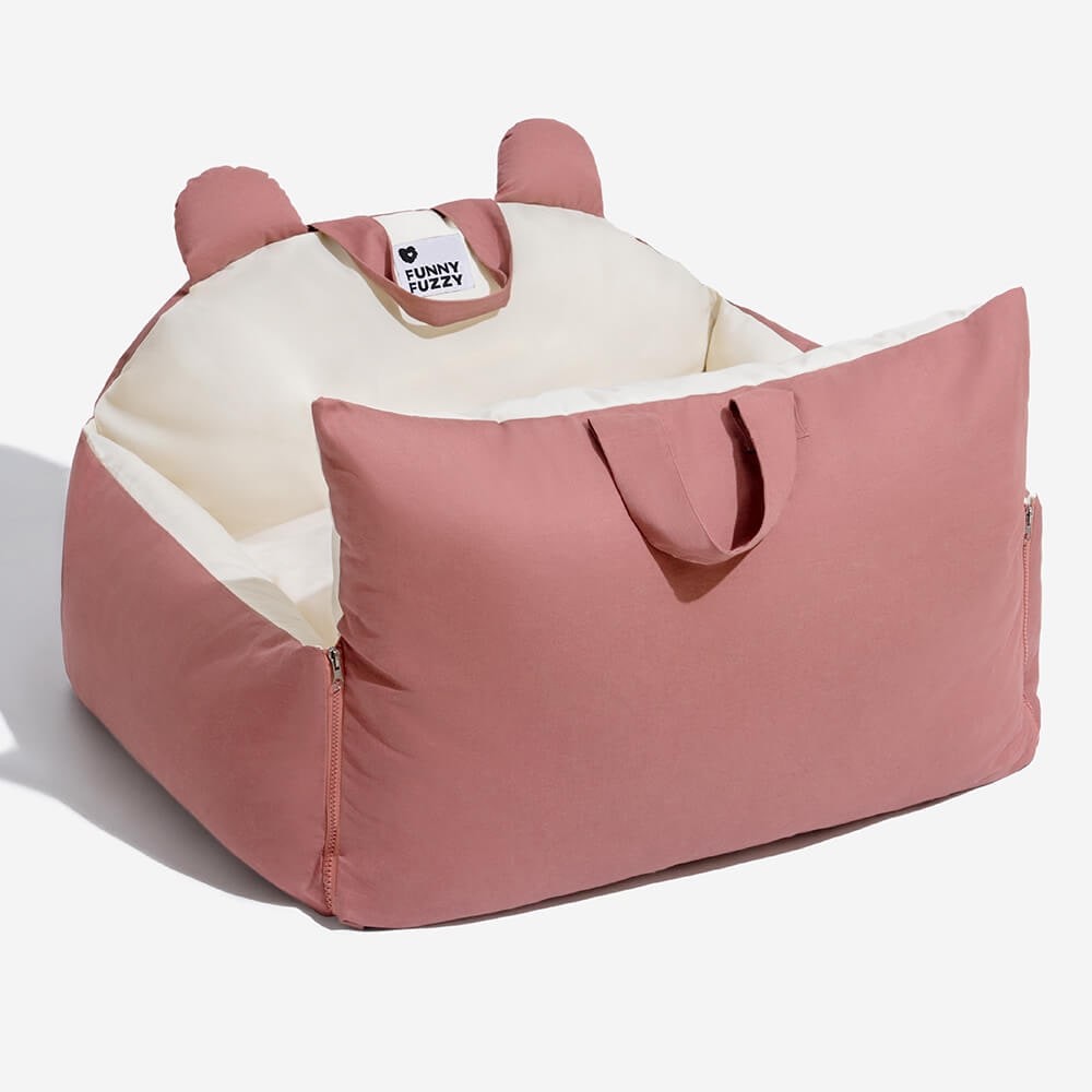 Dog Car Seat with Fold-Down Sides Safety Leash and Removable Cushions - Image 17