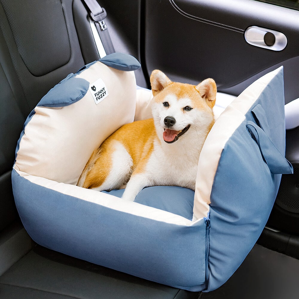 Dog Car Seat with Fold-Down Sides Safety Leash and Removable Cushions - Image 19