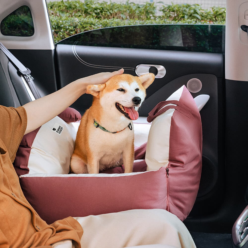 Dog Car Seat with Fold-Down Sides Safety Leash and Removable Cushions - Image 6