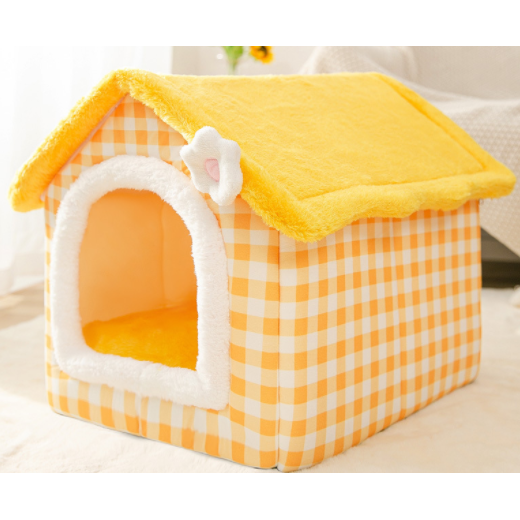 Dog House Bed and Cave with Removable Cushion Enclosed Indoor with Plush Sherpa Fleece - Image 12
