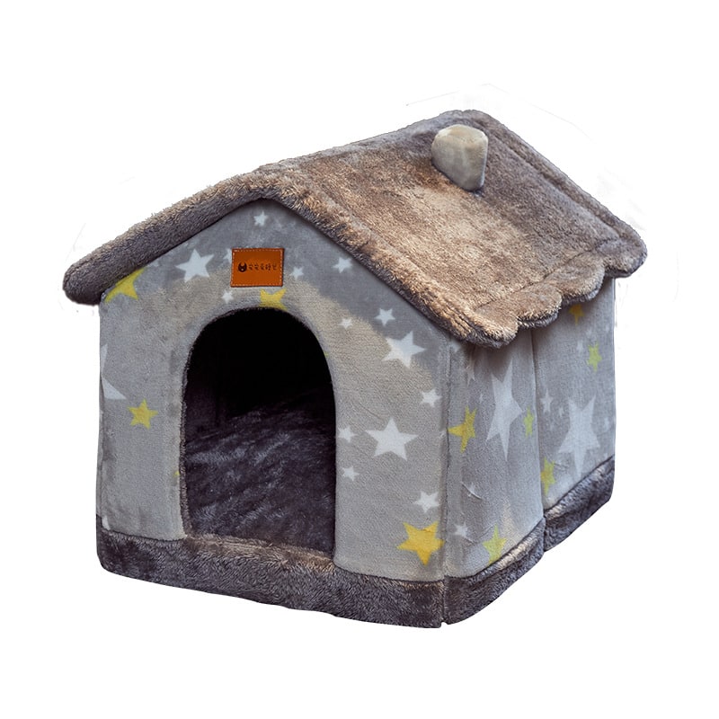 Dog House Bed and Cave with Removable Cushion Enclosed Indoor with Plush Sherpa Fleece - Image 7