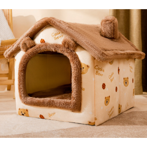 Dog House Bed and Cave with Removable Cushion Enclosed Indoor with Plush Sherpa Fleece - Image 8