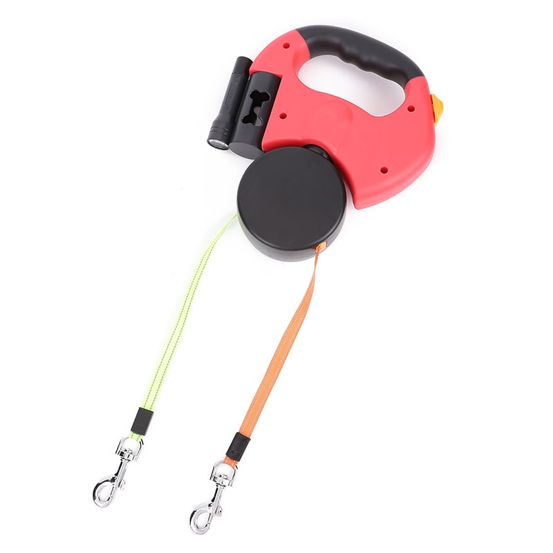Dual Dog Leash Retractable with LED Flashlight and Bag Dispenser 360 Swivel - Image 20