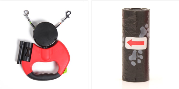 Dual Dog Leash Retractable with LED Flashlight and Bag Dispenser 360 Swivel - Image 21