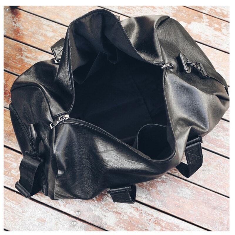 Duffle Bag for Gym and Workout with Faux Leather Shoulder Strap and Zippered Pockets - Image 1