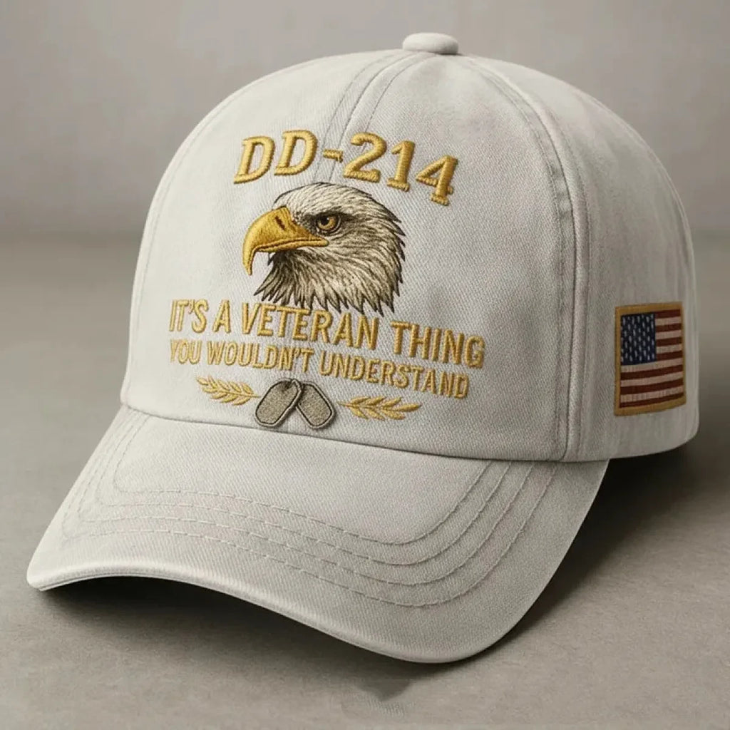Embroidered Veteran Baseball Cap with Vintage Washed Cotton and Flag Patch - Image 9