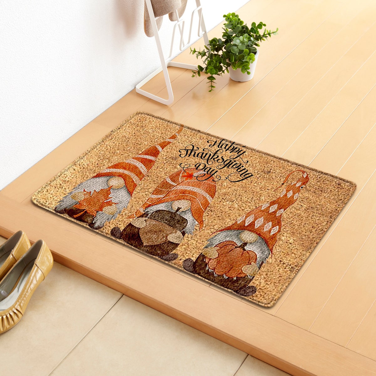 Fall Doormat with Autumn Pumpkin and Gnome Design for Entryway - Image 5