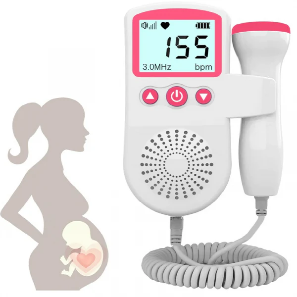 Fetal Doppler and Heart Rate Monitor for Pregnancy at Home with Backlit Lcd Display and Speaker - Image 1