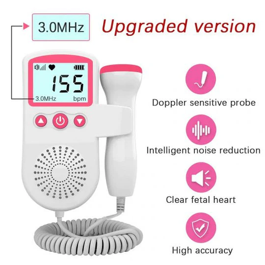 Fetal Doppler and Heart Rate Monitor for Pregnancy at Home with Backlit Lcd Display and Speaker - Image 7