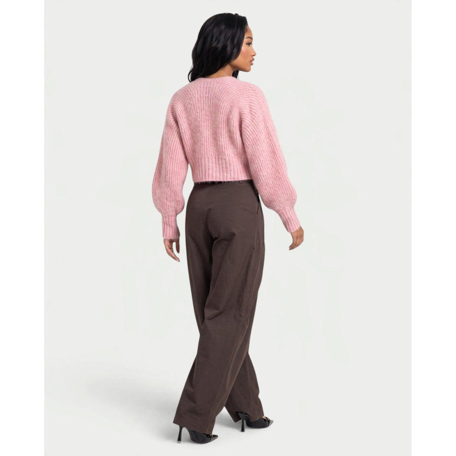 Die Strickjacke mit Verschluss vorne
