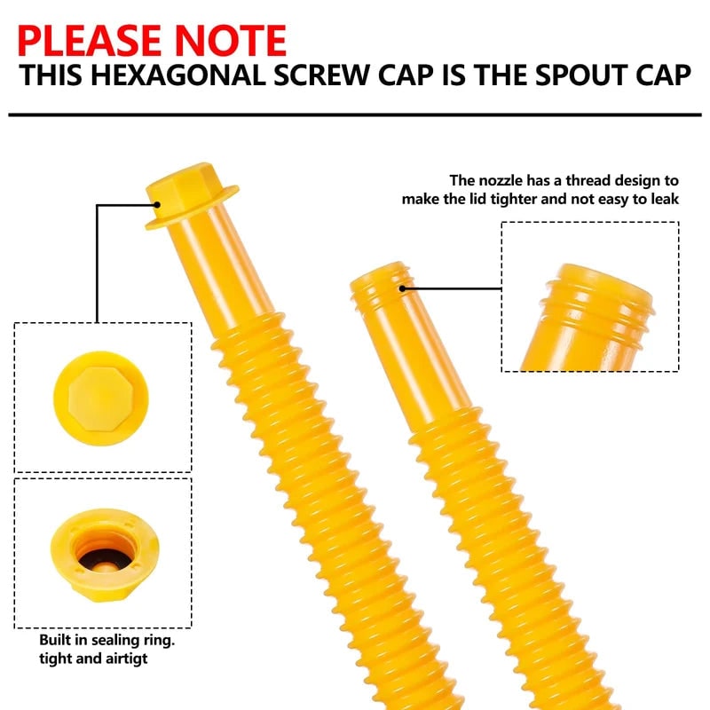 Gas Can Spout and Nozzle Replacement Kit with Flexible Design and Leak-Proof Gaskets - Image 6