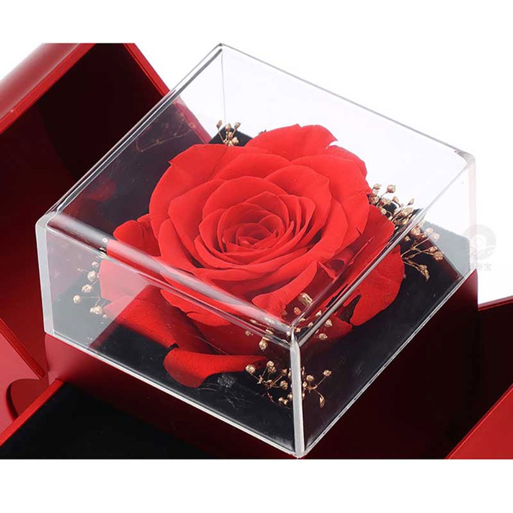 Girls' Jewelry Gift Box with Preserved Rose Pendant and Pull-Out Drawer Maid Of Honor Proposal - Image 12