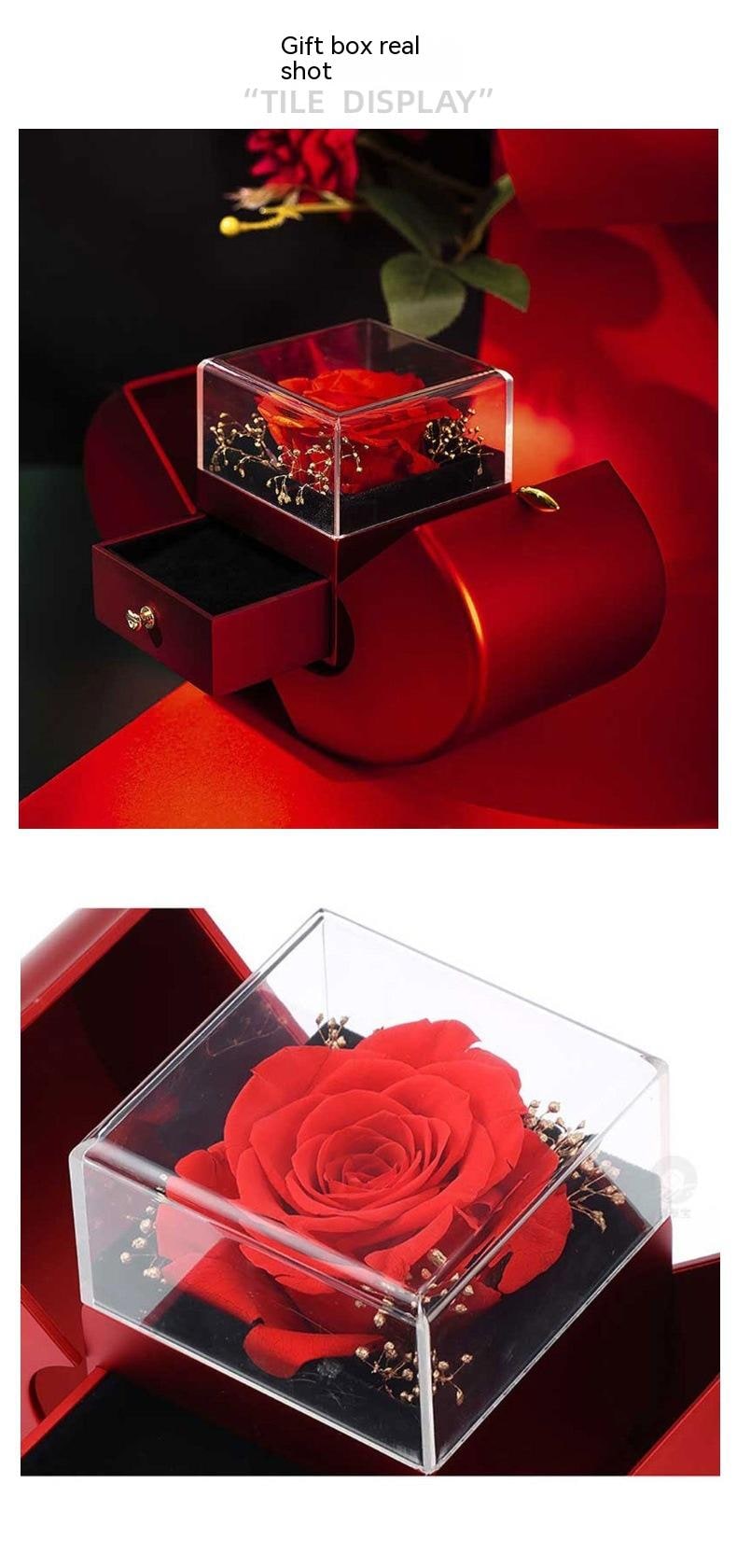Girls' Jewelry Gift Box with Preserved Rose Pendant and Pull-Out Drawer Maid Of Honor Proposal - Image 17