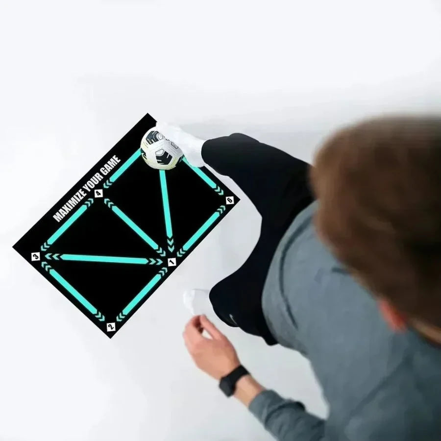 Gym Floor Mat for Soccer Training with Numbered Footwork Guides and Non-Slip Backing - Image 4