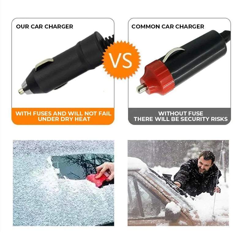 Heated Car Ice Scraper with 12v Power Cord and LED Light for Windshield - Image 4