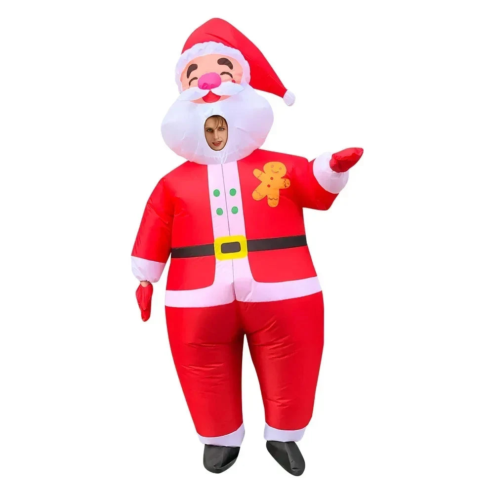 Inflatable Christmas Costume with Character Design and Mesh Windows for Holiday Parties - Image 4