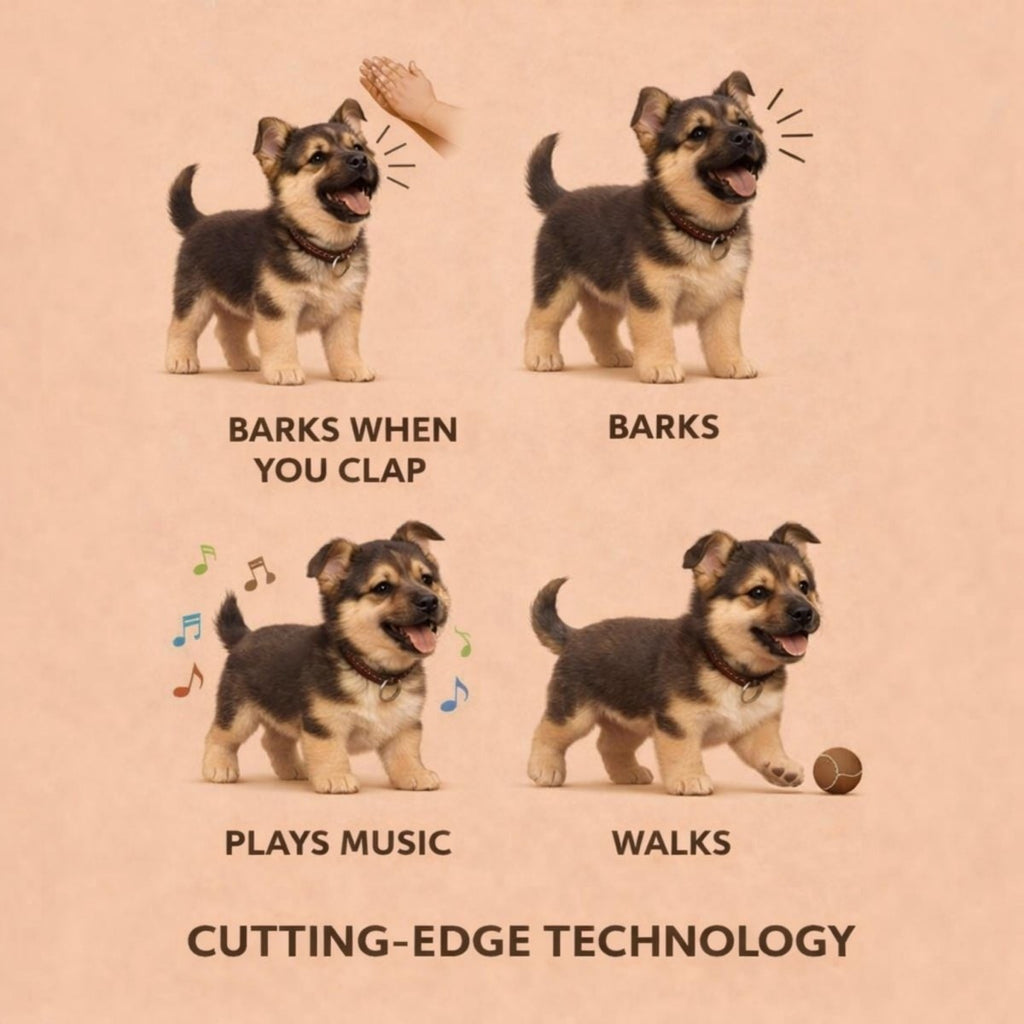 Interactive Robot Dog Toy with Walking Barking and Wagging German Shepherd Plush Puppy - Image 7
